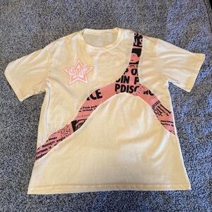 Pink/ cream t shirt